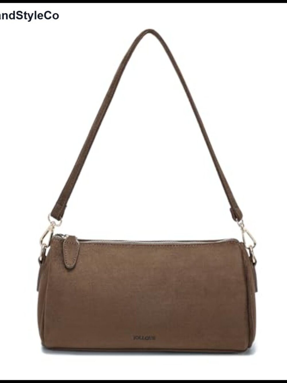 JOLLQUE Suede Crossbody Bag for Women, Luxury Small Barrel Clutch Handbag Purse